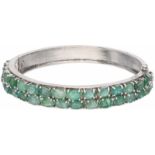 Bracelet silver, emerald - 925/1000.