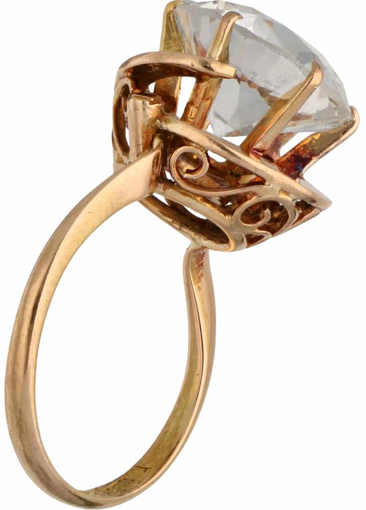 Solitary ring yellow gold, zirconia - 22 ct. - Image 2 of 2