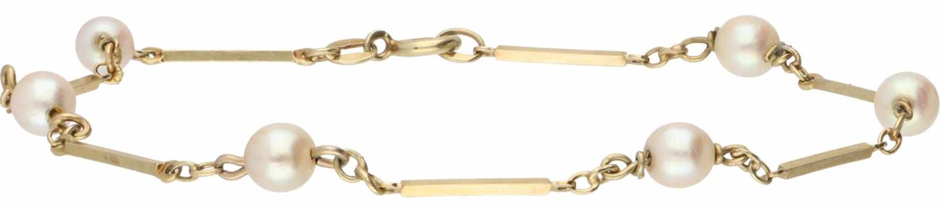 Bracelet yellow gold, cultured pearl - 14 ct.