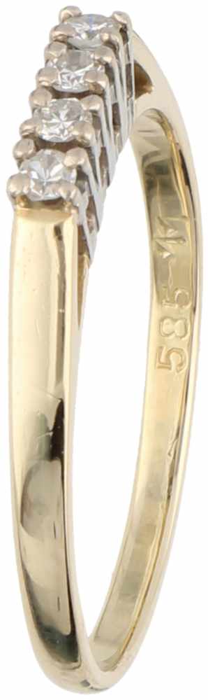 Ring yellow gold, ca. 0.08 carat diamond - 14 ct.