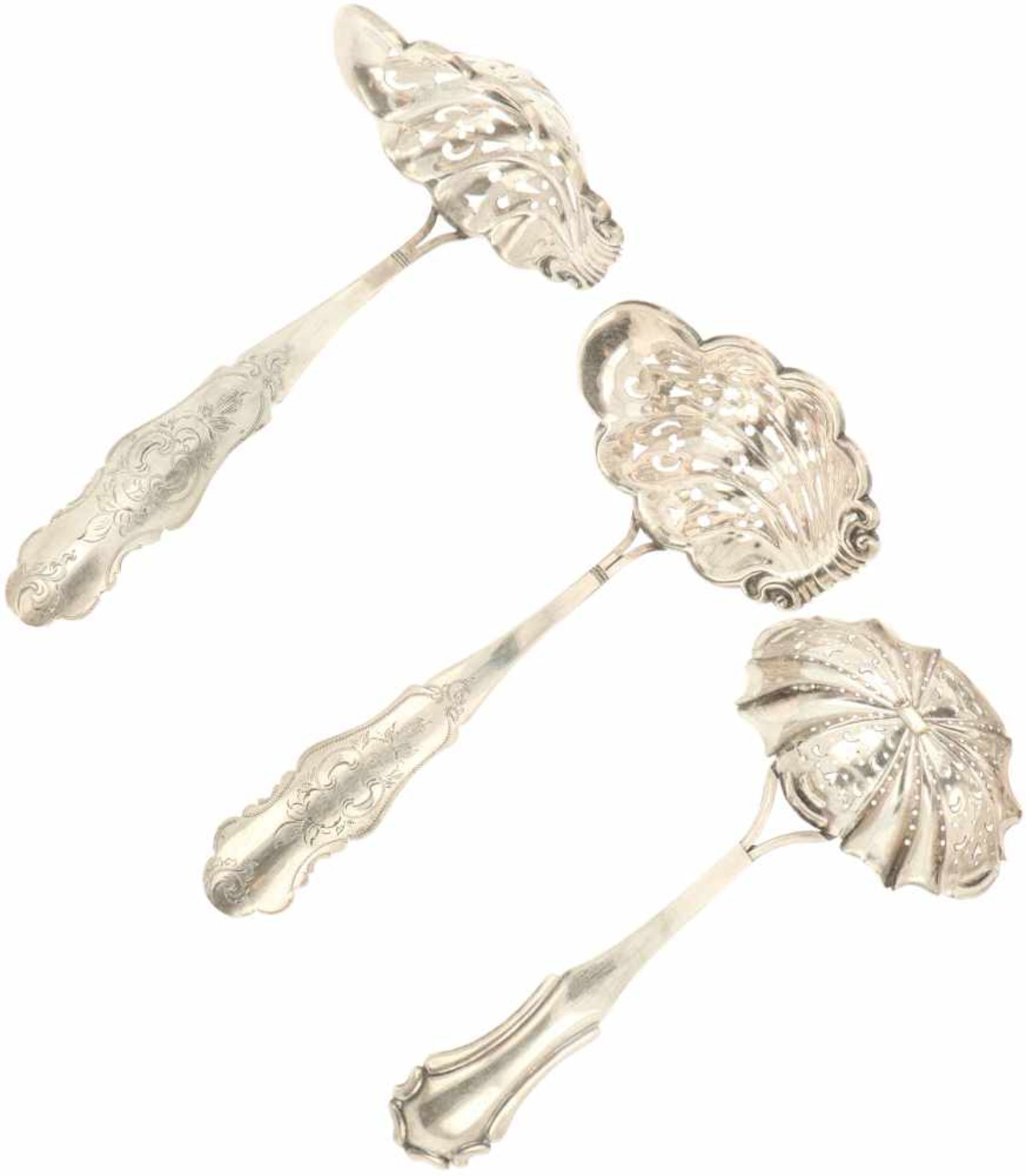 (3) Silver sifter spoons.