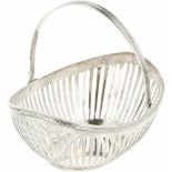 Silver sweetmeat basket with swing handle.