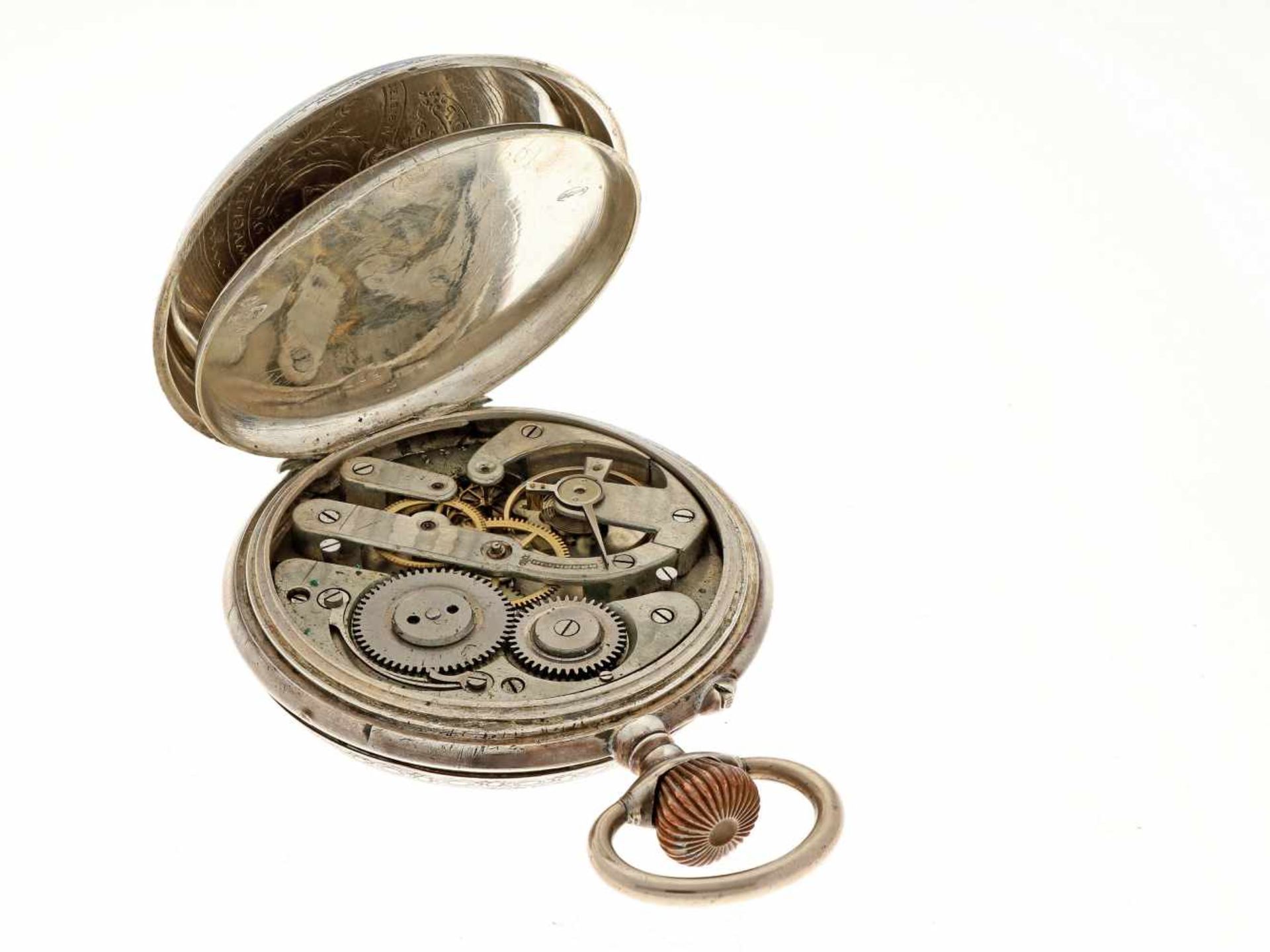 Pocket watch silver, anchor escapement - Men's pocket watch - Manual winding - Ca. 1900. - Bild 4 aus 5
