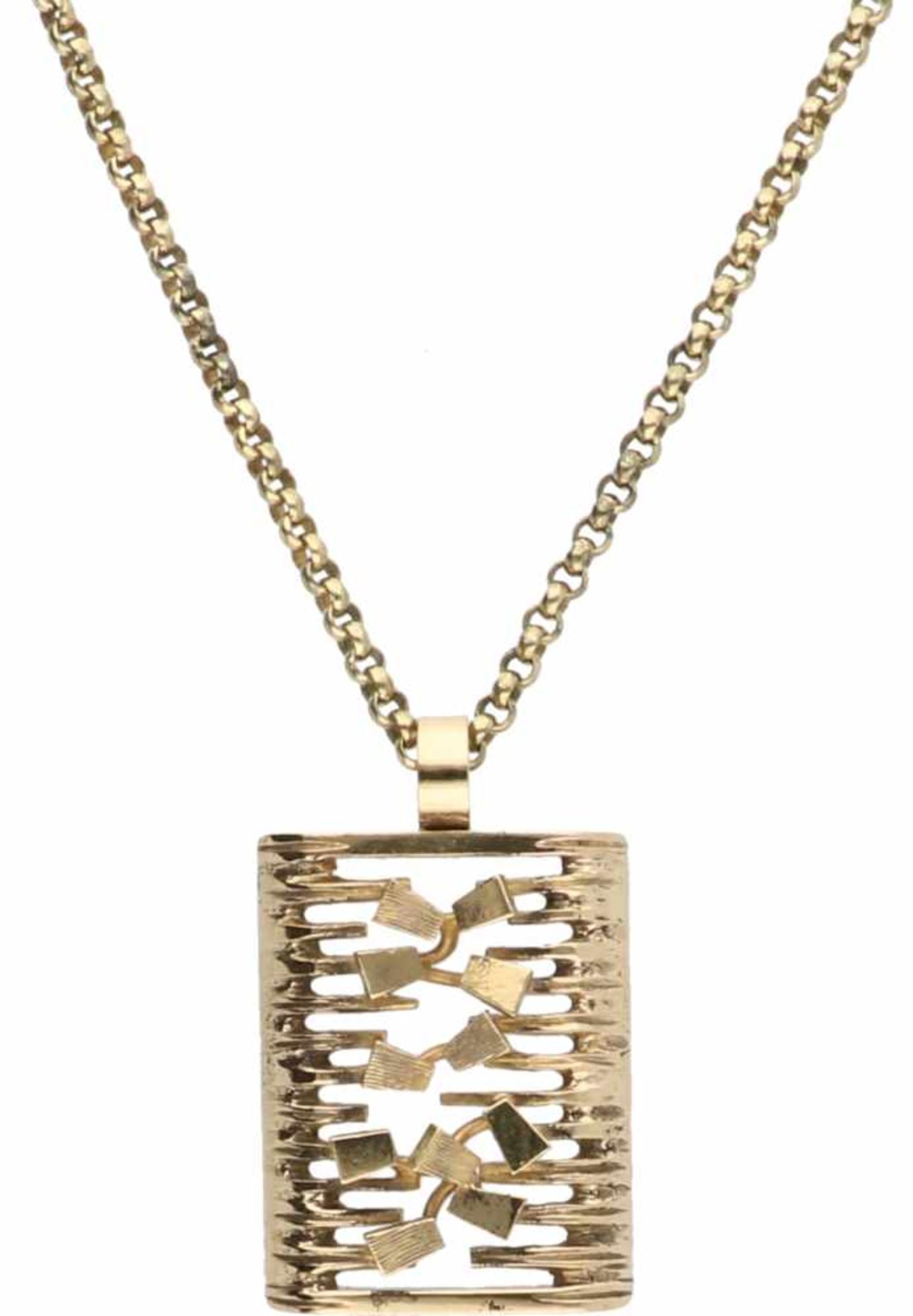Italian design necklace met pendant yellow gold - 14 ct.