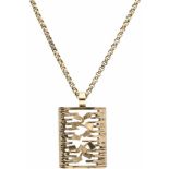 Italian design necklace met pendant yellow gold - 14 ct.