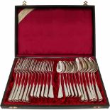 (24) Piece silver flatware set 'Haags Lofje'.