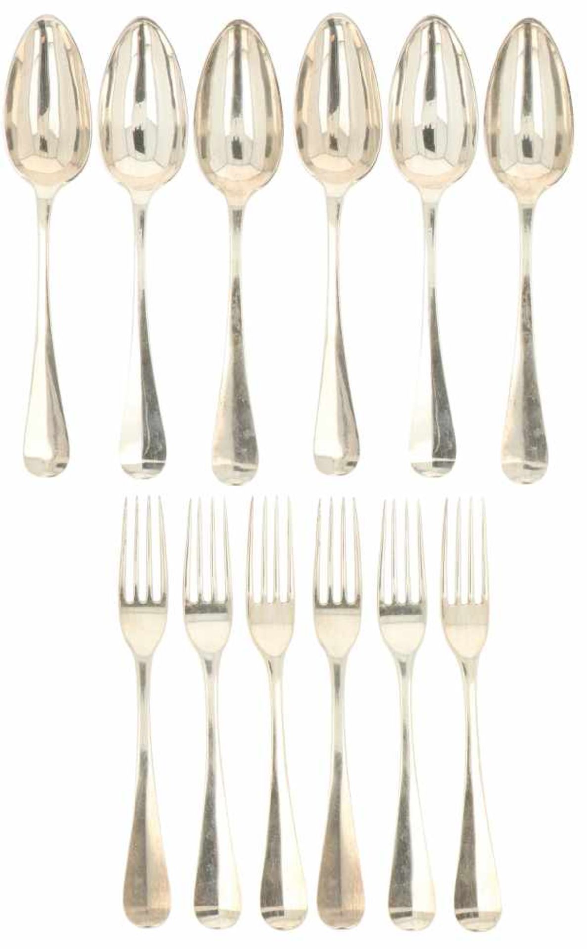 (12) Pieces of silver flatware.