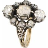Ring yellow gold, diamond - 14 ct. and 835/1000.