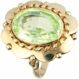 Cocktail ring yellow gold, peridote - 14 ct.