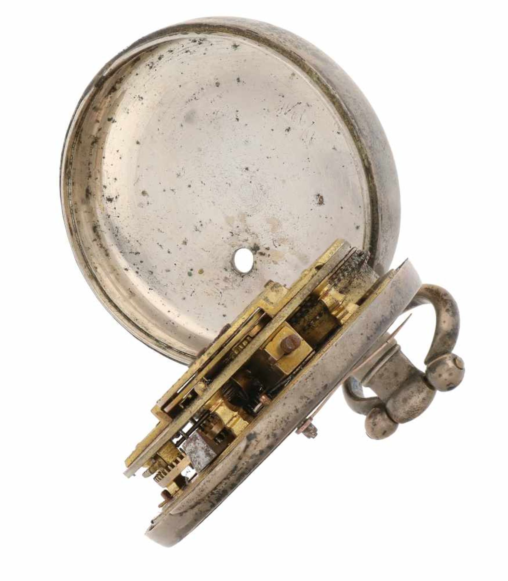Pocket watch silver plated, verge escapement 'D.D. Neveren, London' - Men's pocket watch - Manual - Bild 4 aus 4