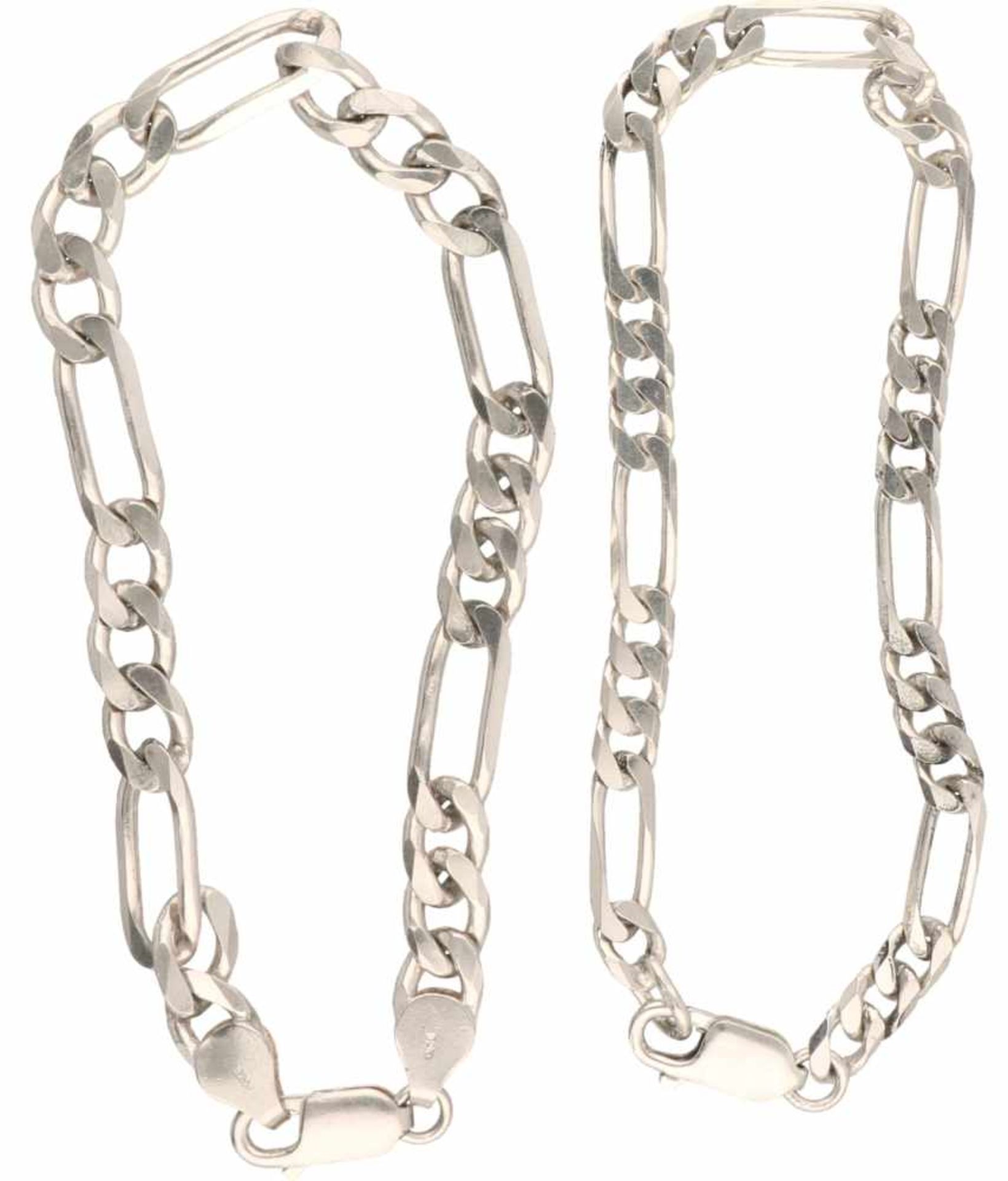 Figaro link necklace and 2 silver bracelets - 925/1000. - Bild 4 aus 4