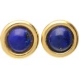 Earrings yellow gold, lapis lazuli - 18 ct.