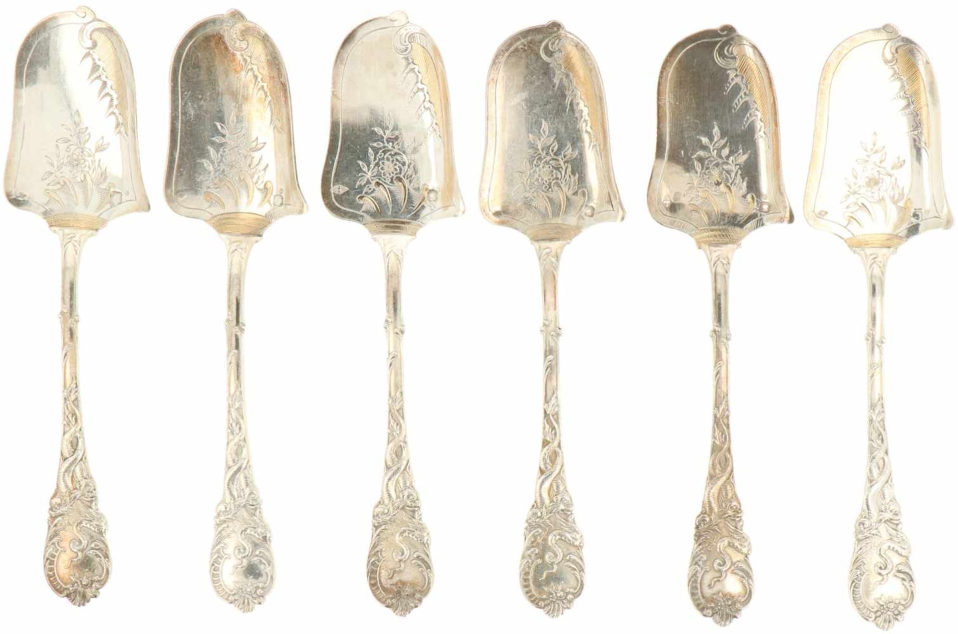 (6) Silver ice spoons.