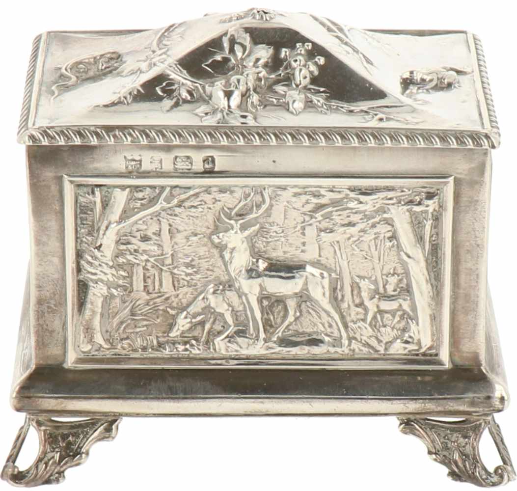 Silver miniature jewellery casket.