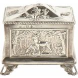 Silver miniature jewellery casket.