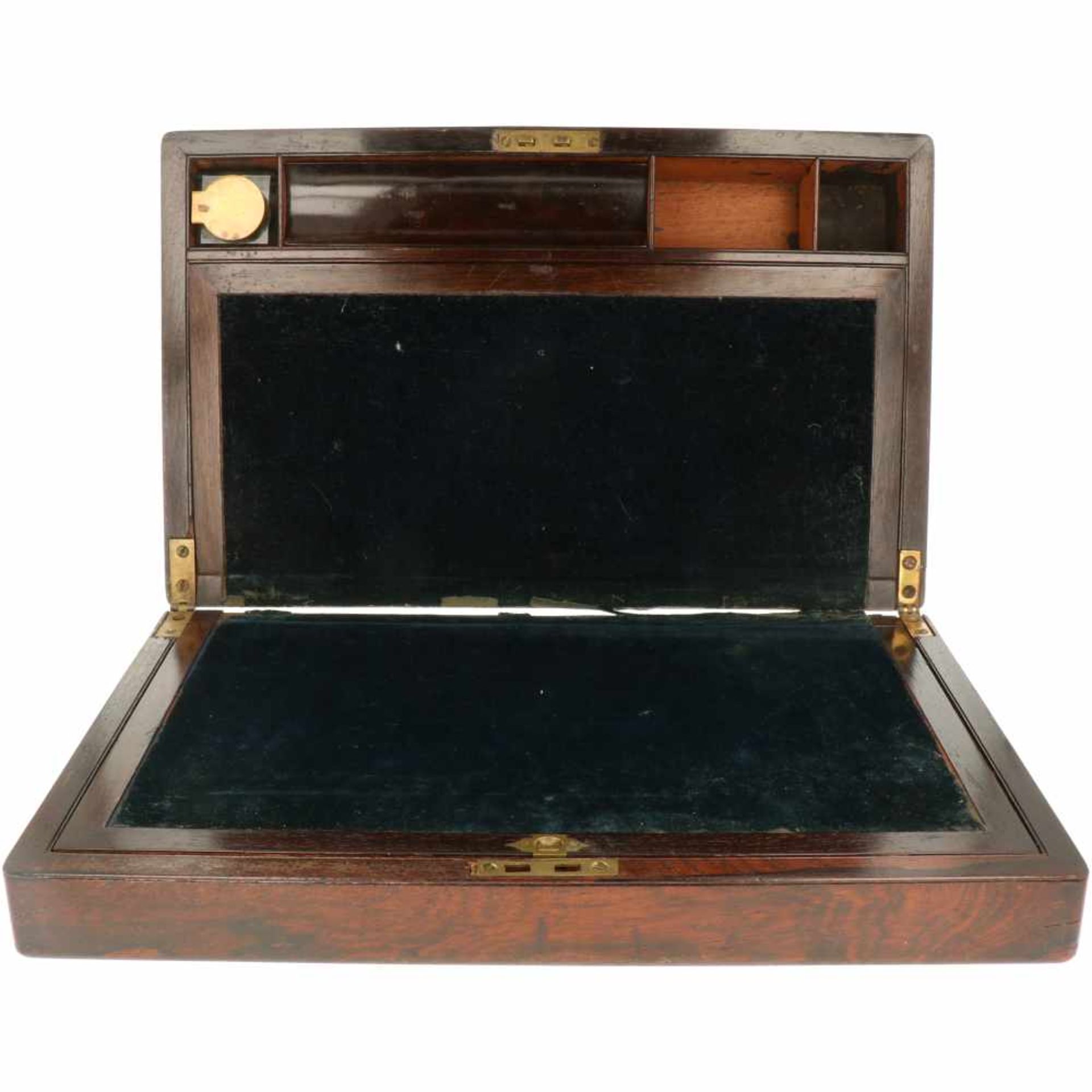 A lot with (2) chests a.o. a writing box and moneybox. 19th century. - Bild 2 aus 3