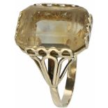 Solitary ring yellow gold, citrine - 14 ct.