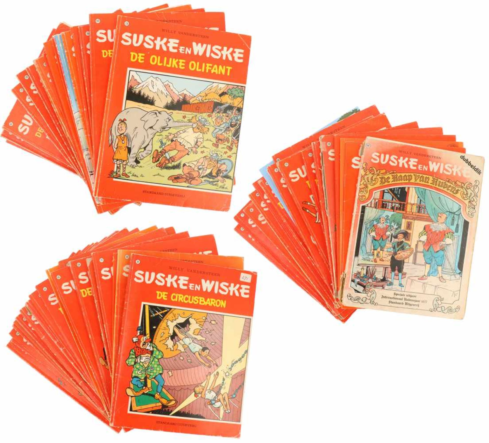 A lot with (60) 'Suske en Wiske 'comic books'.