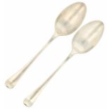 (2) Silver vegetable spoons.