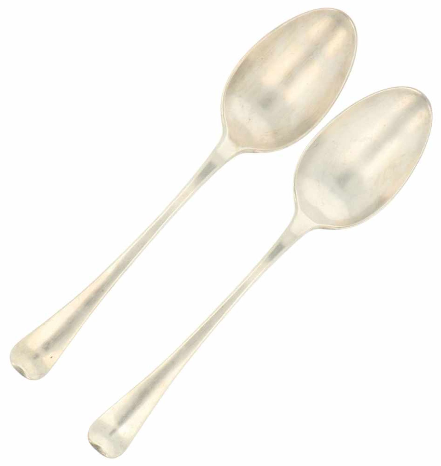 (2) Silver vegetable spoons.