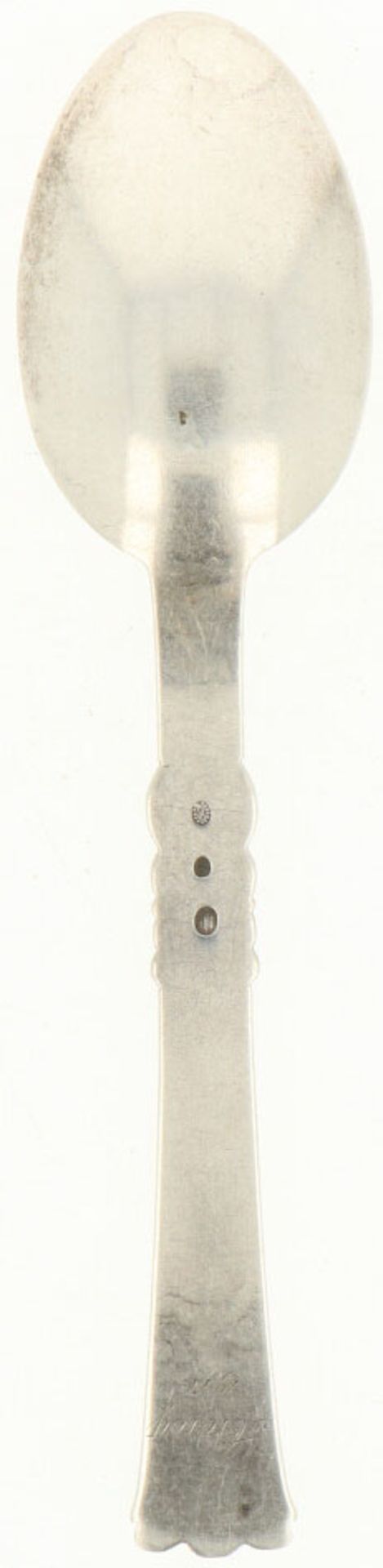 Gelegenheidslepel zilver.Strakke lepel met traditionele versieringen. Denemarken, Slagelse, S.A.J. - Bild 4 aus 6