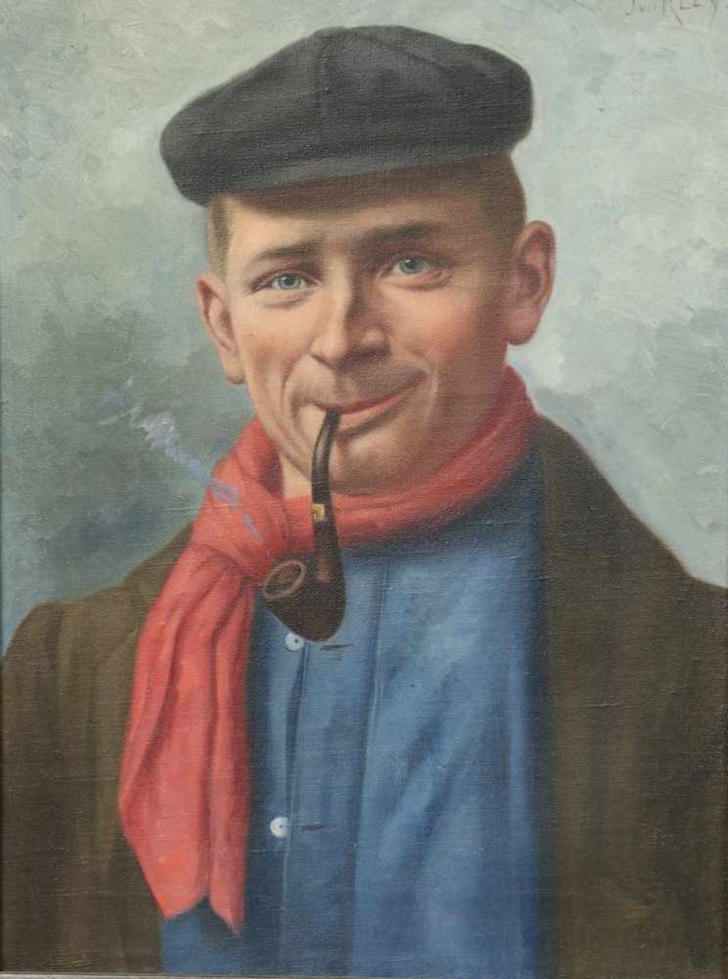 Een koopje van drie schilderijen, voorstellende vissers en een boer, een gesigneerd P. de Kok en - Bild 2 aus 8