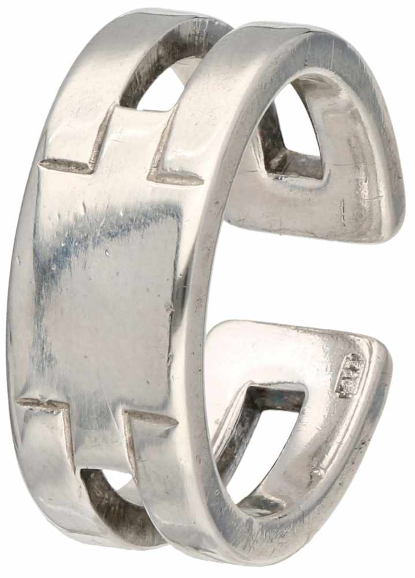 Zilveren Uno A Erre ring - 925/1000.Designer: O.P. Orlandini (Arrezzo, Italië). Ringmaat: 16,25