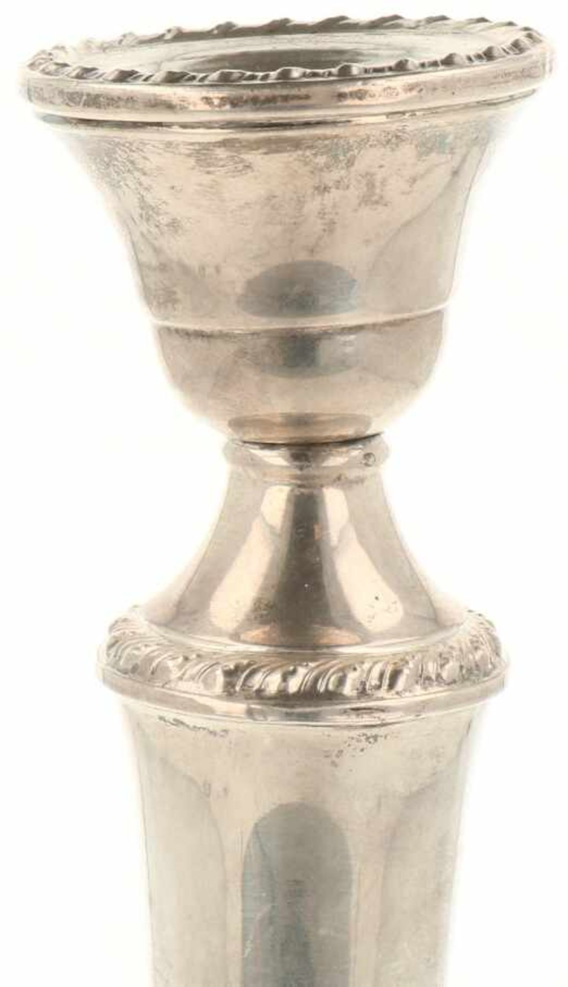 kandelaar zilver.Gevuld baluster vormig model. USA, J.Rogers & Co, 20e eeuw, Keurtekens: - Bild 2 aus 4