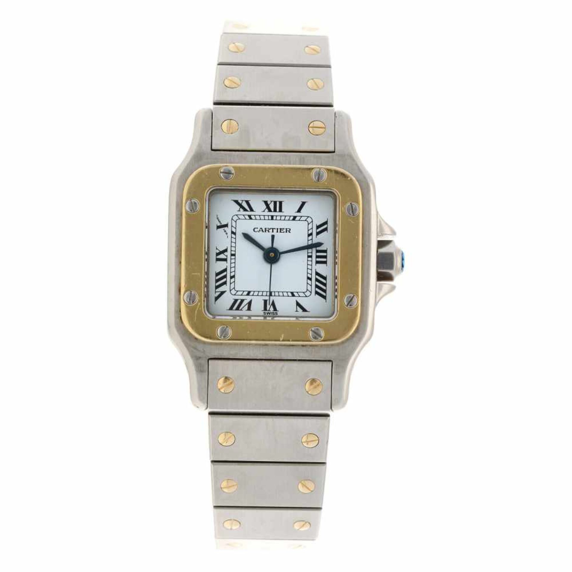 Cartier Santos Galbee - Dameshorloge - Automaat - ca. 1997.Staat: 2 (goed) - Materiaal kast: Goud/