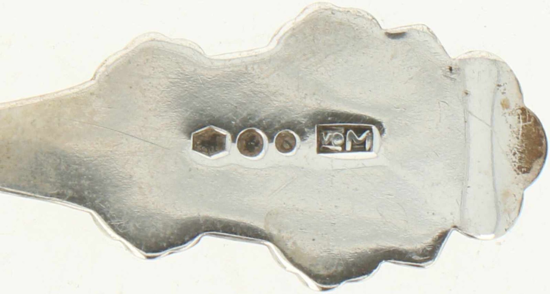 (6) Delige set theelepels zilver.Met daarbij een suikerschep en theeschep. Nederland, 20e eeuw, - Bild 7 aus 7