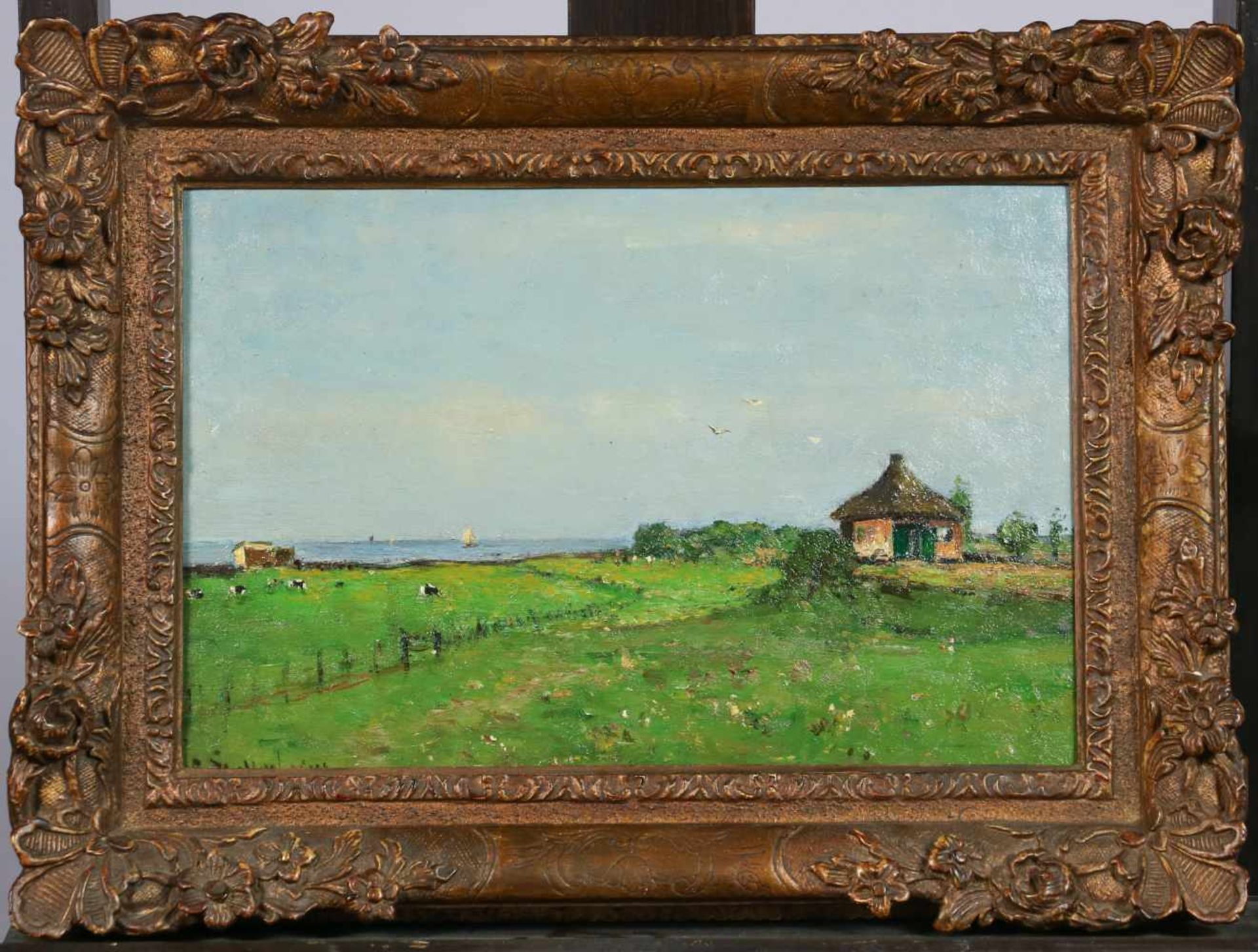 Louis Stutterheim (Rotterdam 1873-1943 Gouda). Achter de dijk bij het Naardermeer, gesigneerd - Bild 2 aus 4