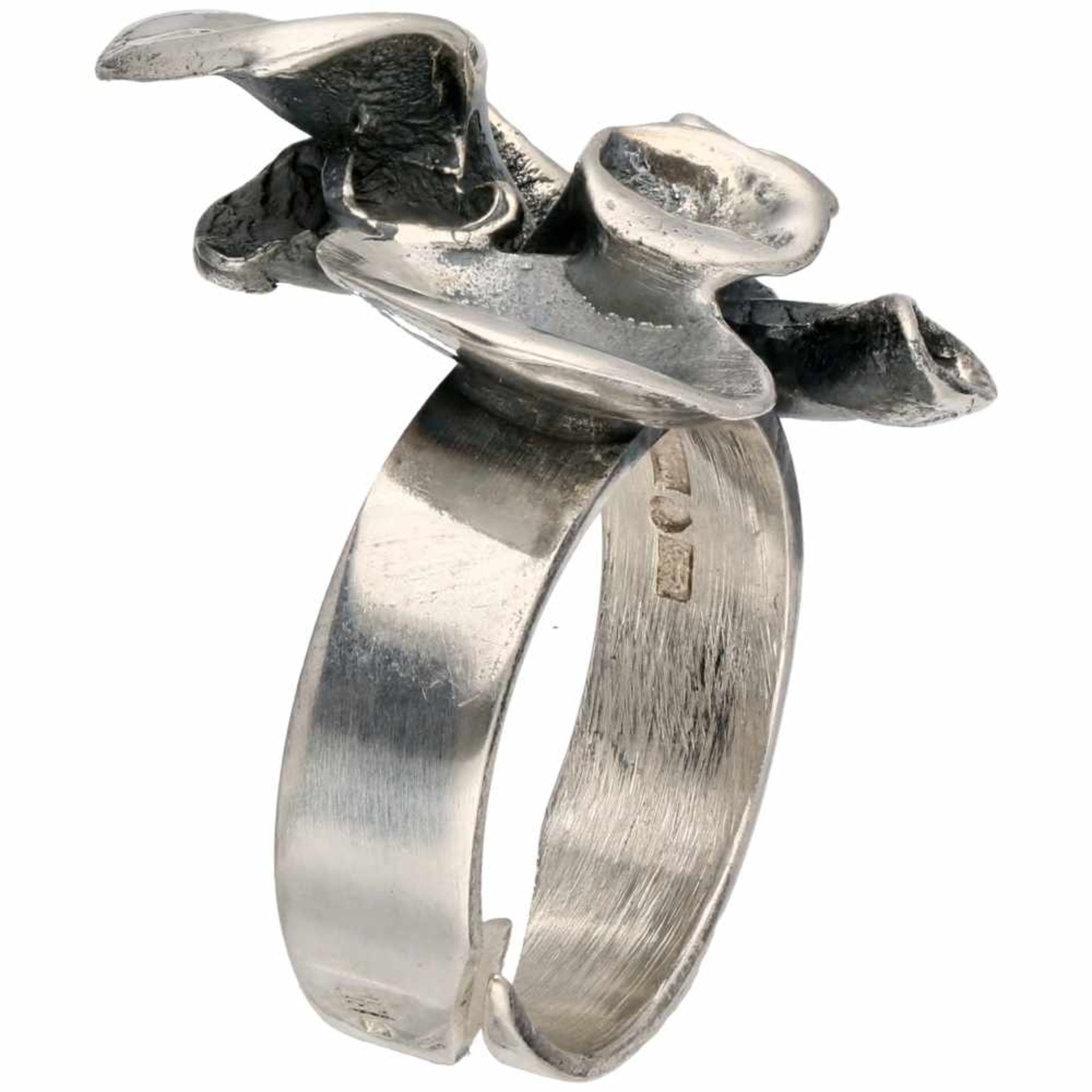 Zilveren Sten & Laine ring - 925/1000.Finland, 1973. Ring is verstelbaar. Ringmaat: 17,75 mm. - Bild 2 aus 3