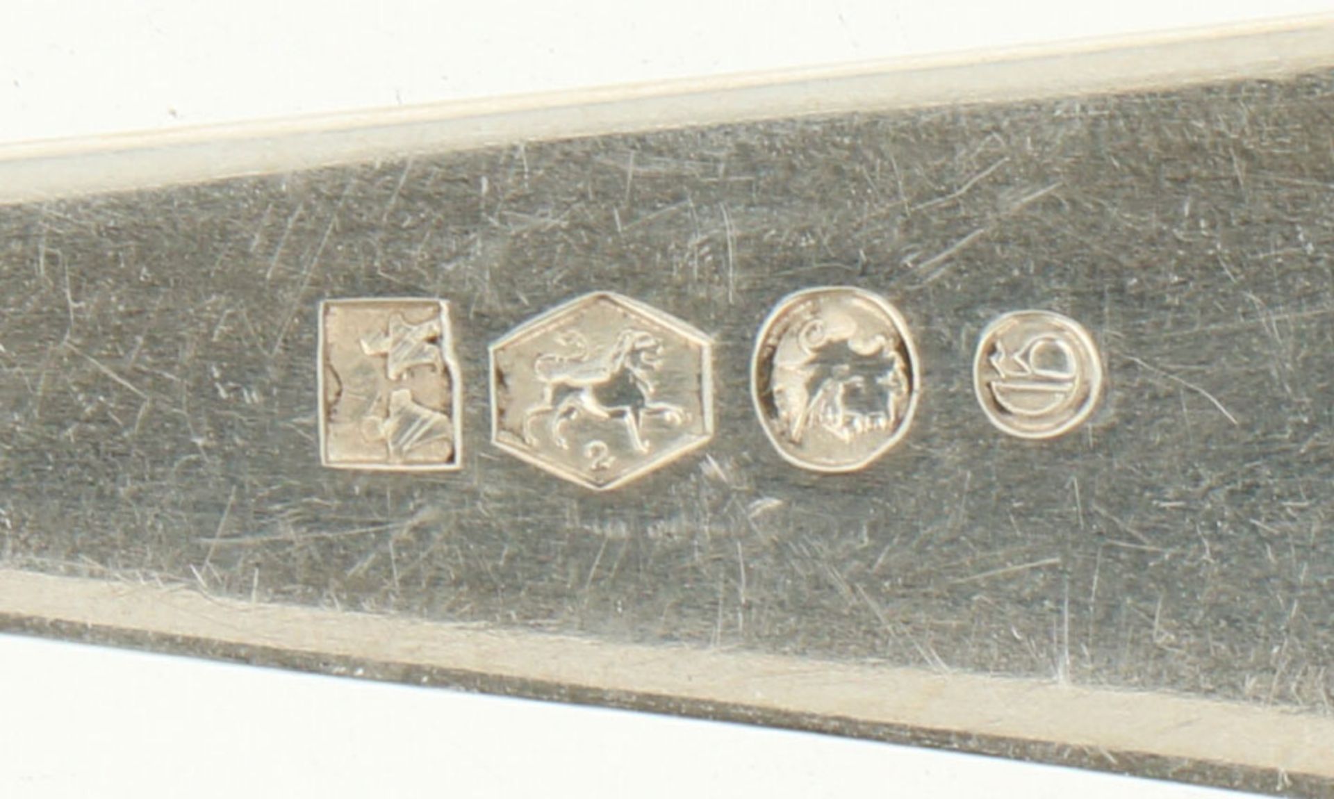 (12) Delige set Lepels & vorken 'HAAGS LOFJE' zilver.Uitgevoerd in "Haags Lofje". Nederland, - Bild 5 aus 5