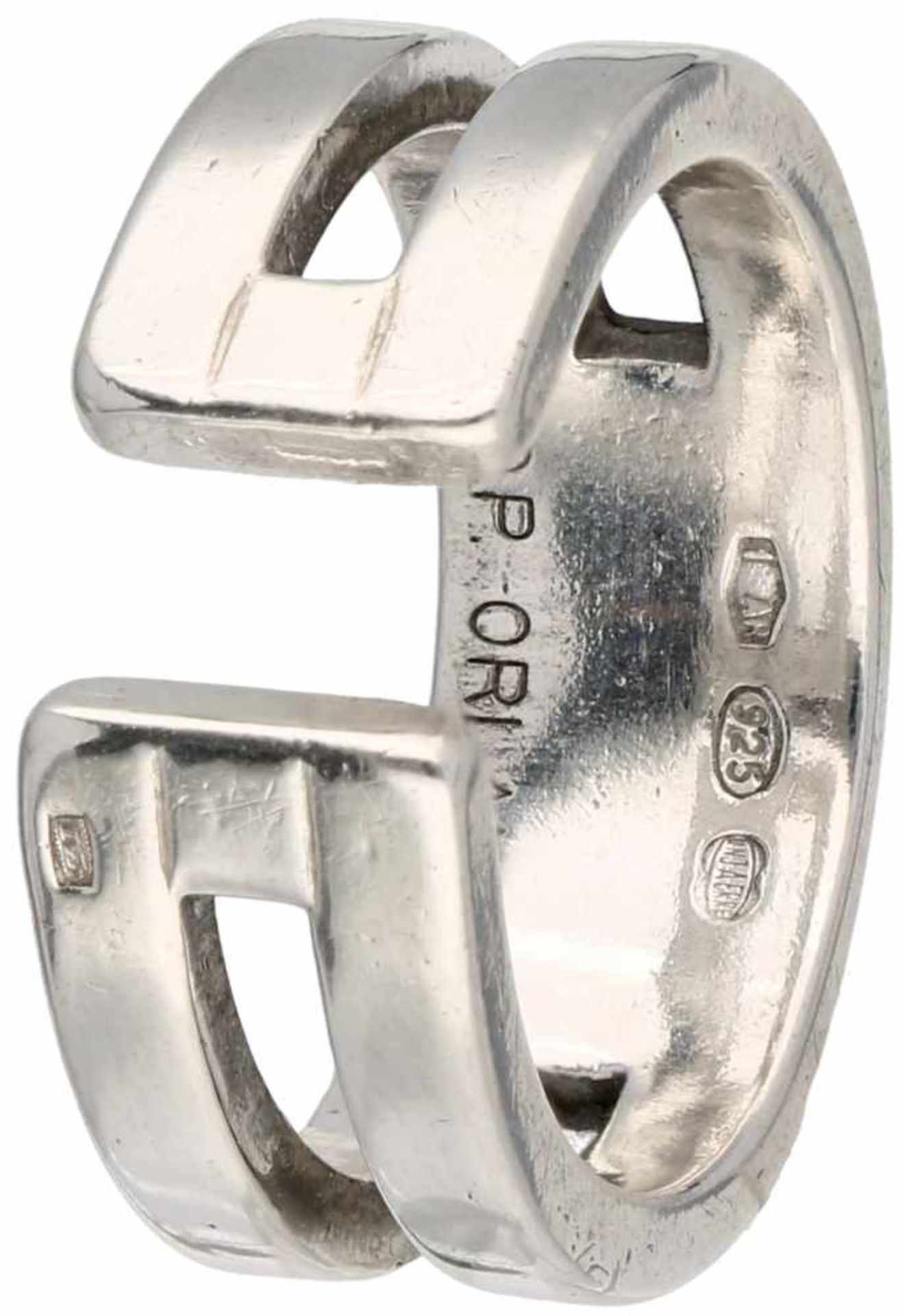 Zilveren Uno A Erre ring - 925/1000.Designer: O.P. Orlandini (Arrezzo, Italië). Ringmaat: 16,25 - Bild 2 aus 3