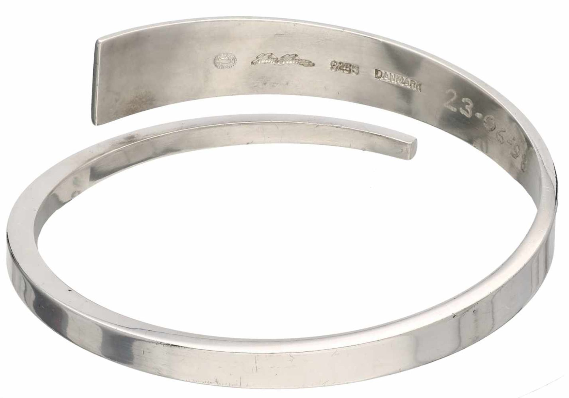 Zilveren Georg Jensen & Hans Hansen bangle armband - 925/1000.Denemarken. '23-06-'98' In armband - Bild 2 aus 3