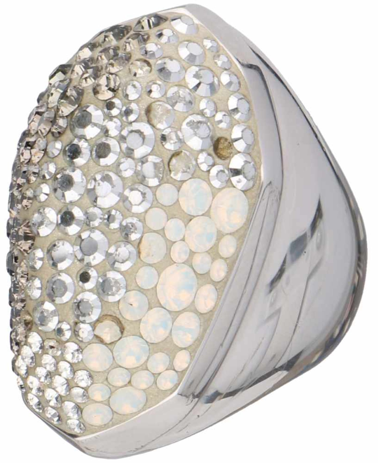 Swarovski cocktail ring, zirkonia.2 Zirkonia's ontbreken. Origineel doosje en certificaat. Ringmaat: