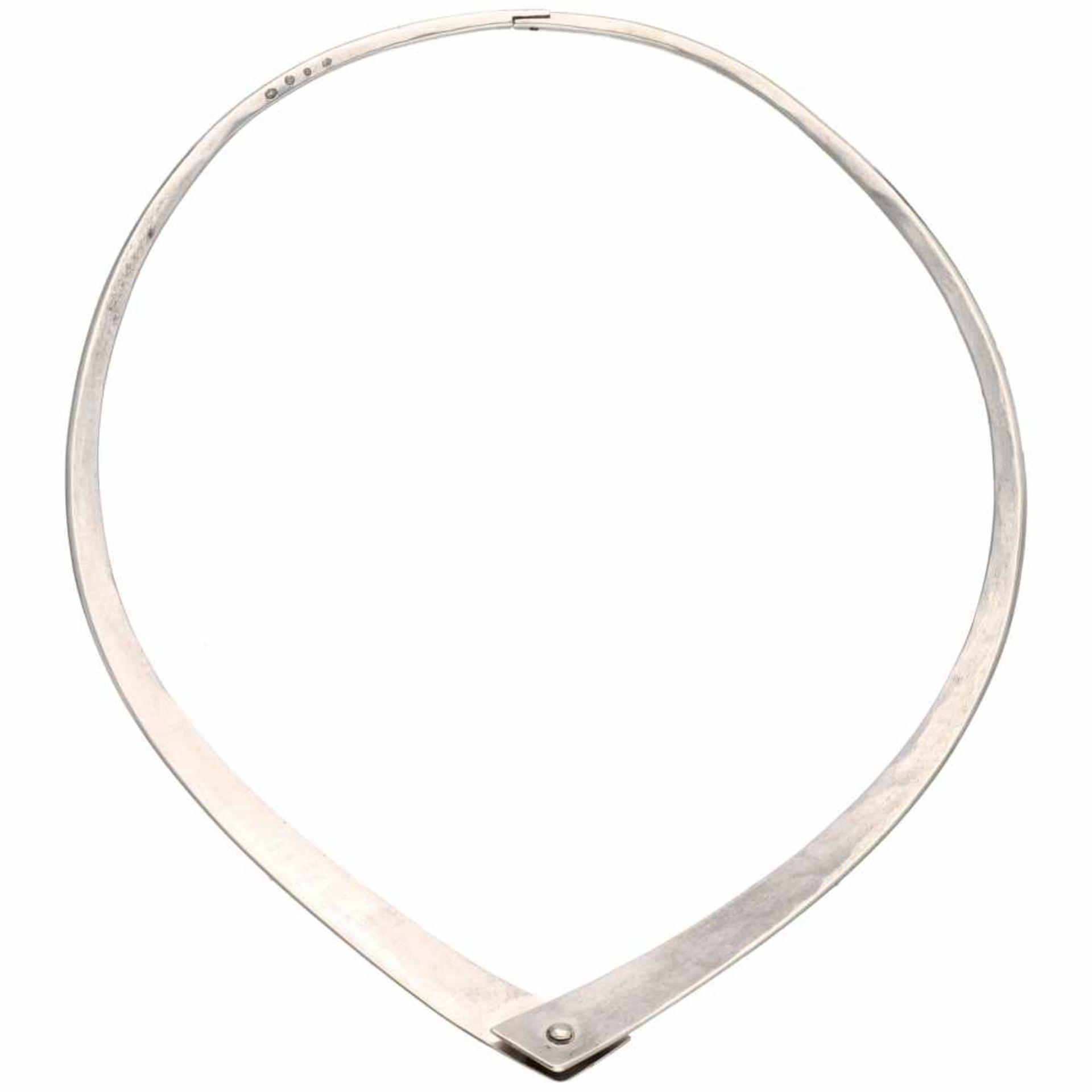 Zilveren design collier - 835/1000.Makers keur: A.A.M.J. Coopmans, Eindhoven, 1964/v 2000. L: ca. 40 - Bild 2 aus 3