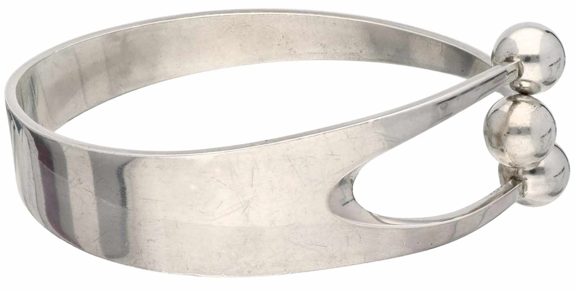 Zilveren Anna Greta Eker bangle armband - 925/1000.Noorwegen, Fredrikstad. Binnenmaat lxb: ca. 6,5 x