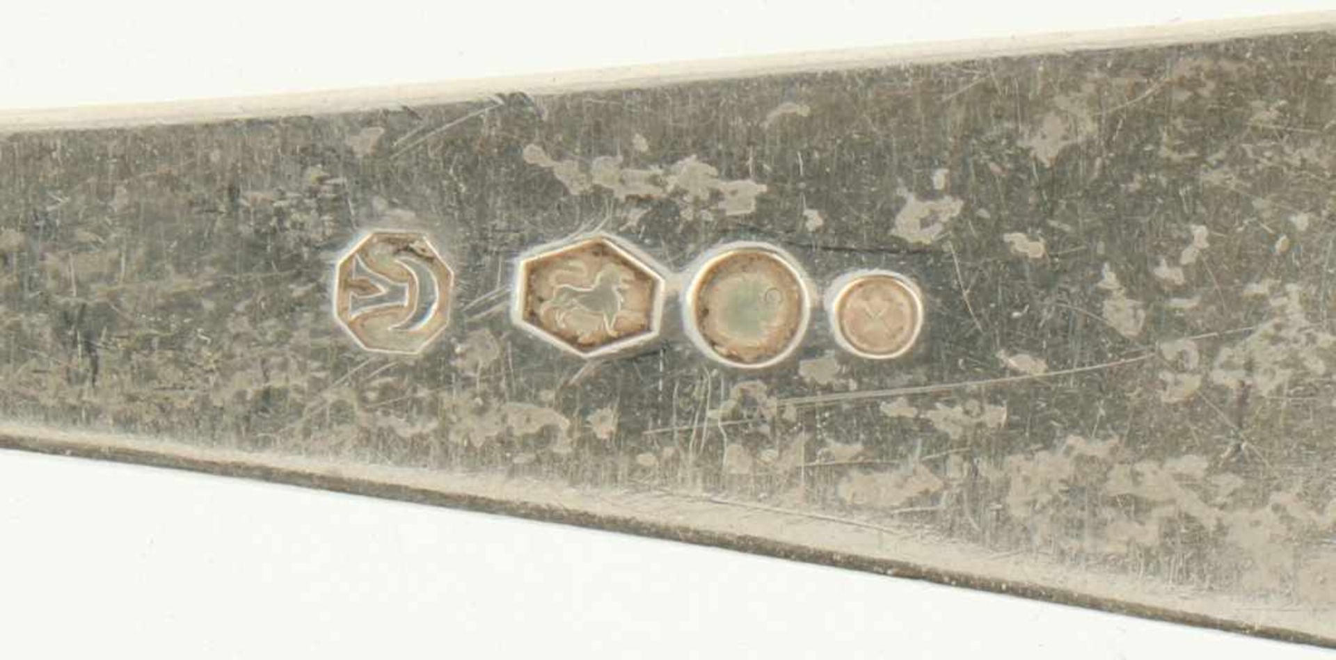(2) Delige set opscheplepels zilver.Model : "HAAGS LOFJE". Nederland, Voorschoten, Zilverfabriek - Bild 3 aus 4