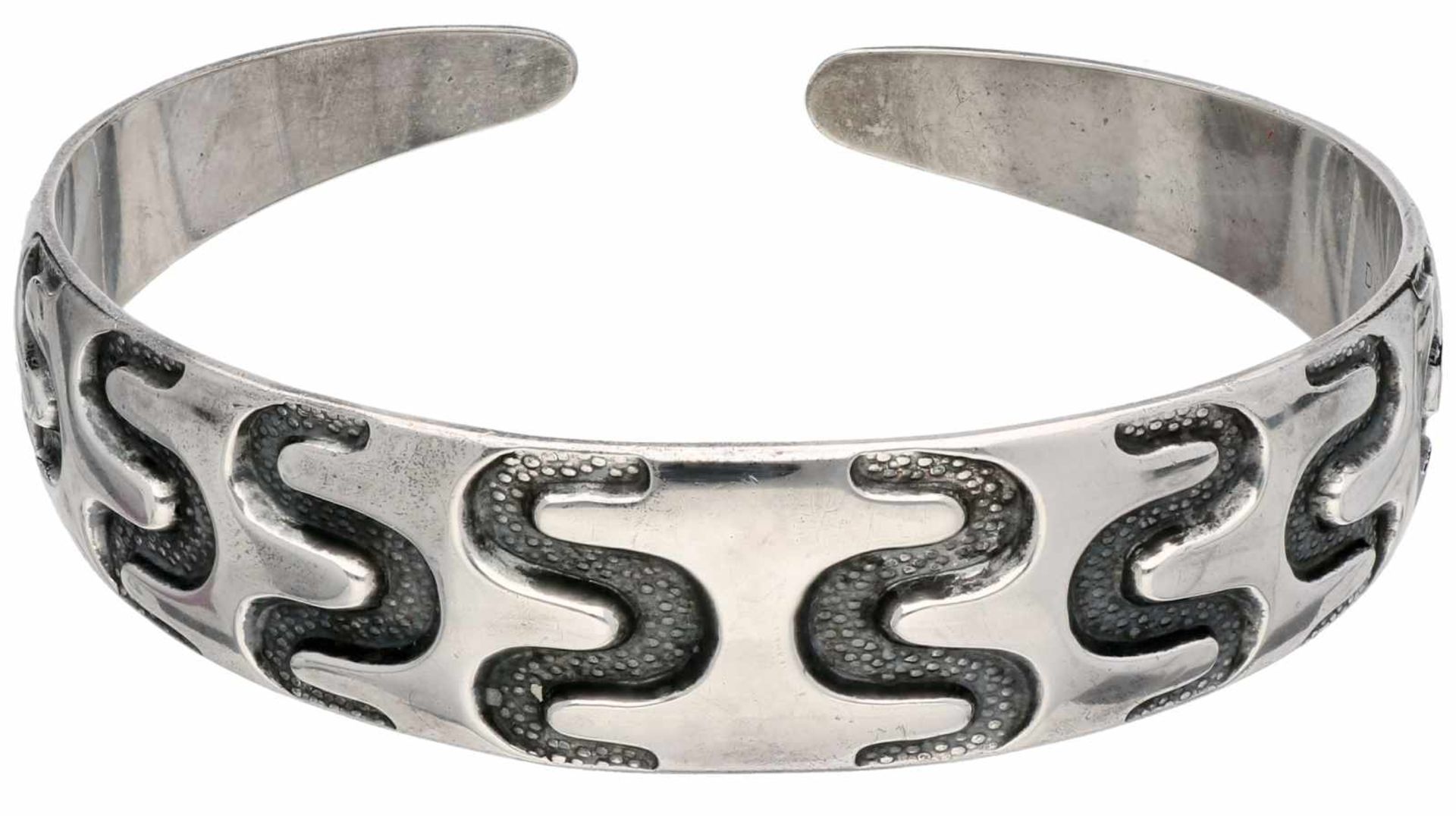 Zilveren David Andersen bangle armband - 925/1000.Noorwegen, Copy Viking Period. L: 18,2 cm.