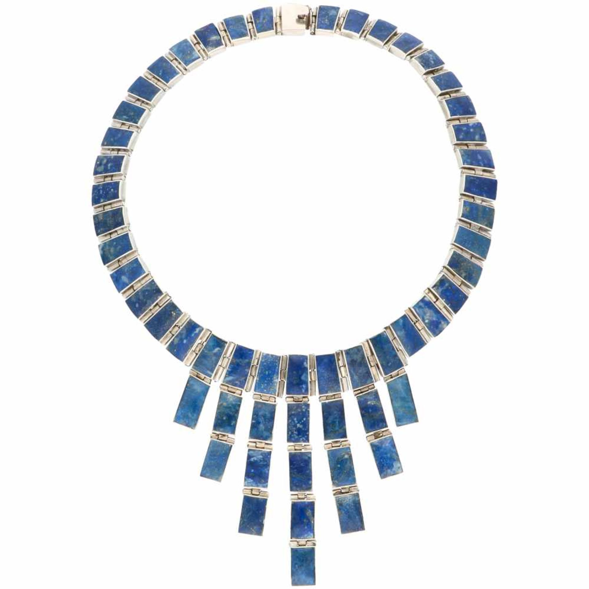 Zilveren collier, met lapis lazuli - 925/1000. - Bild 2 aus 3