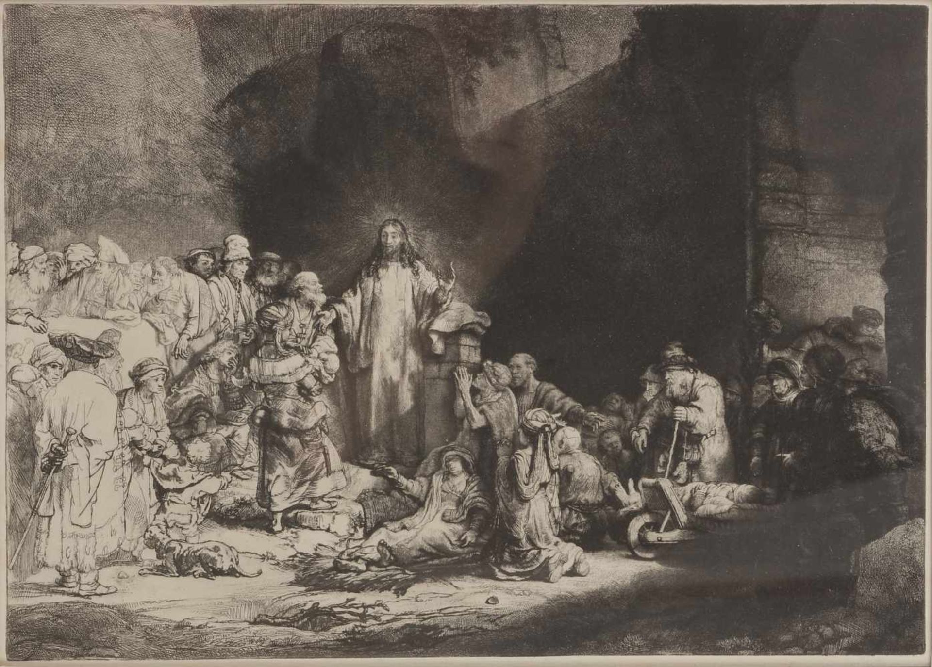 Naar Rembrandt Harmenszn. Van Rijn, Christus geneest de zieken.