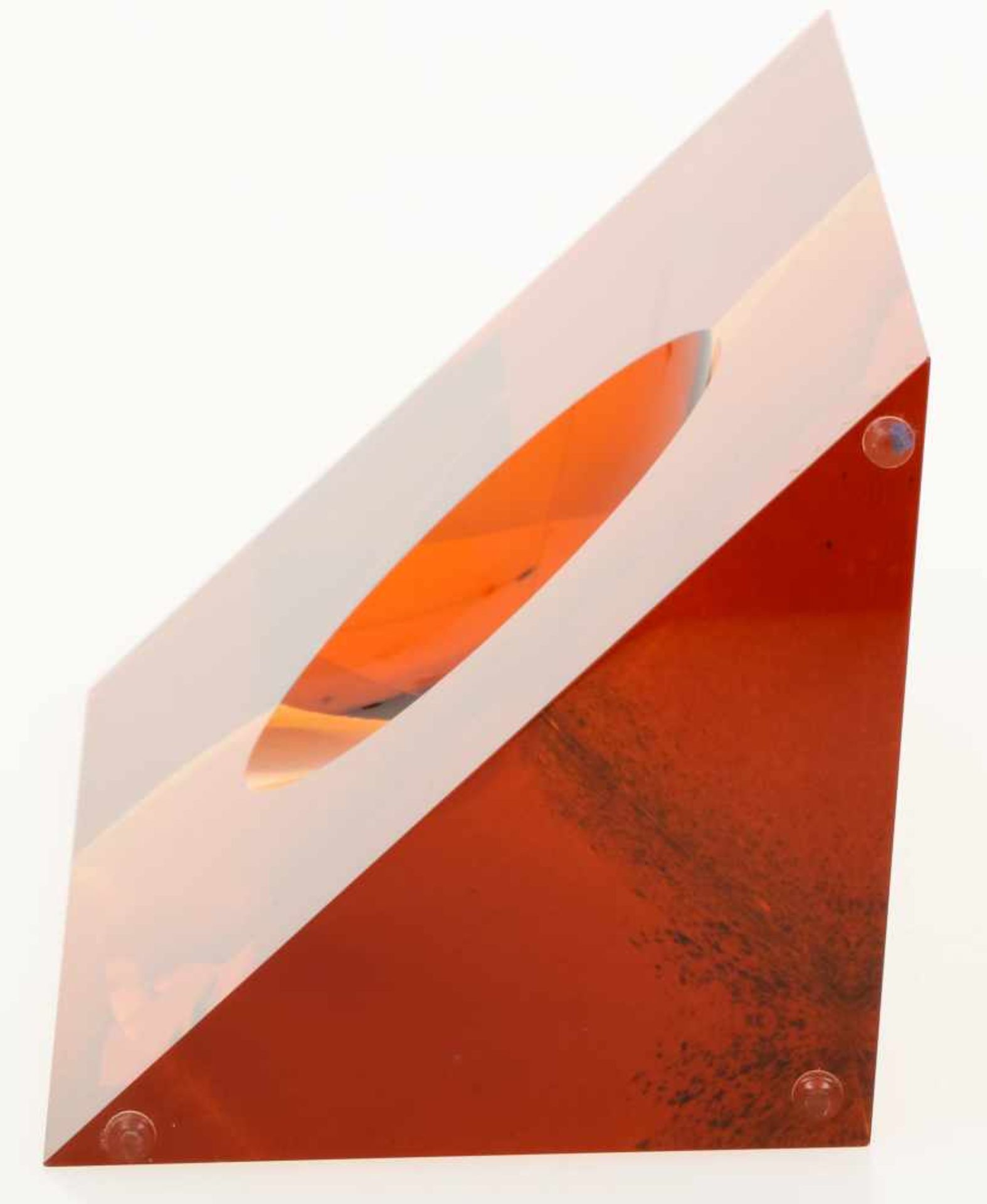 Een optica glazen prisma sculptuur, gesigneerd: Roland Zaal, laat 20e eeuw. - Image 6 of 6