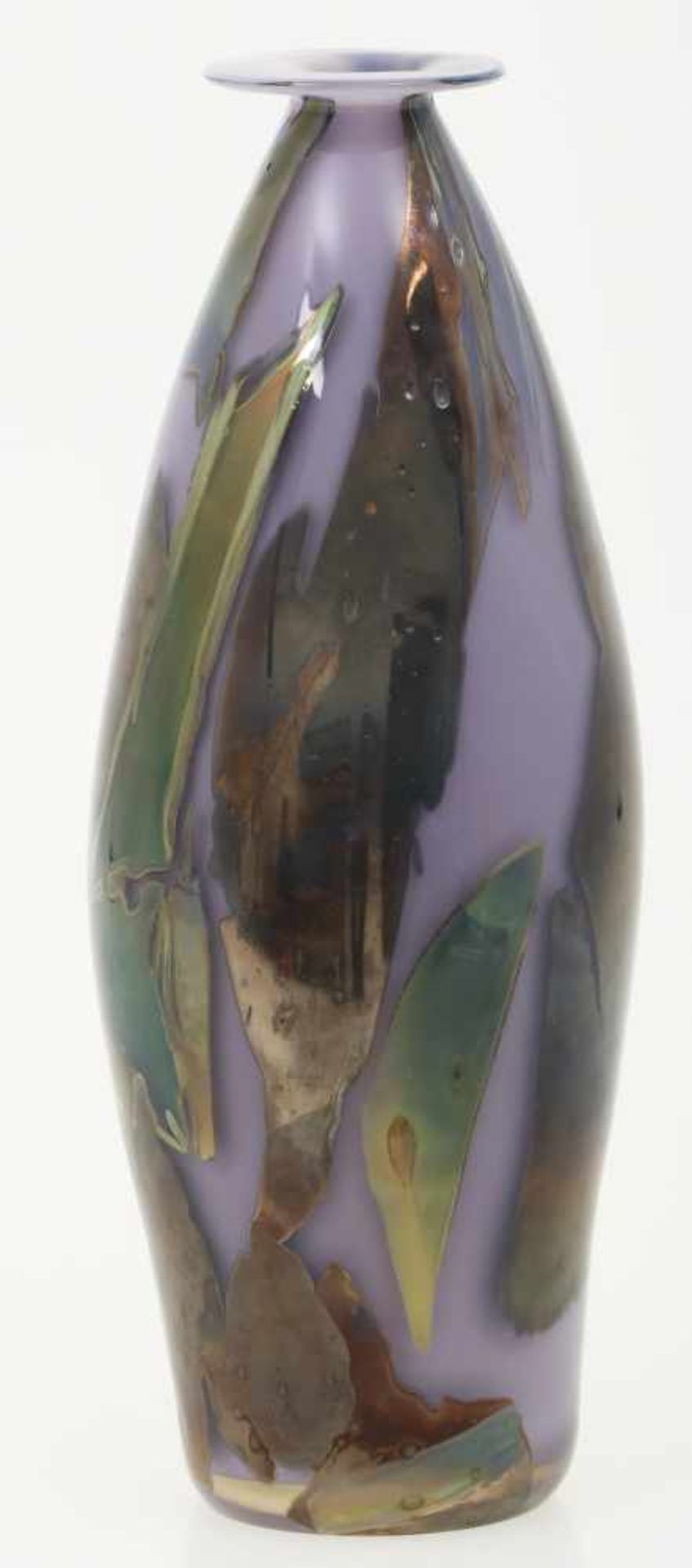 Een glazen expirimentele Unica vaas, Ales Vasicek. Leerdam, 21e eeuw.