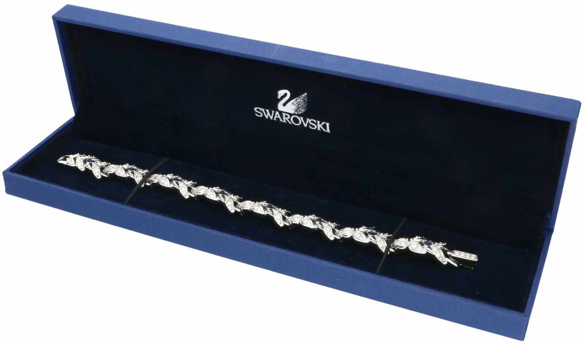 Stalen Swarovski armband, met zirkonia en blauwe siersteen. - Bild 4 aus 4