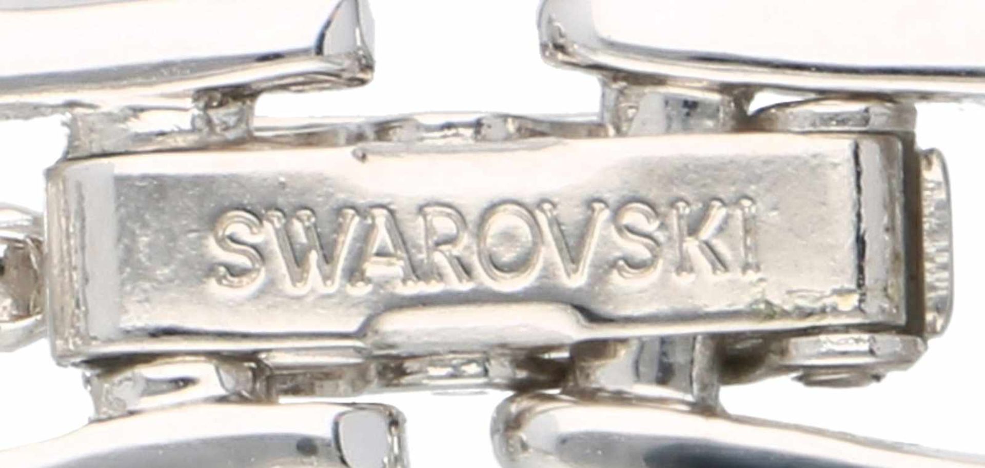 Stalen Swarovski armband, met zirkonia en blauwe siersteen. - Bild 3 aus 4
