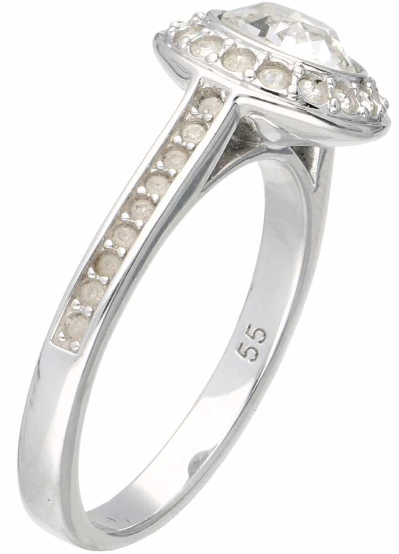 Stalen Swarovski shoulder ring, met zirkonia. - Bild 2 aus 3