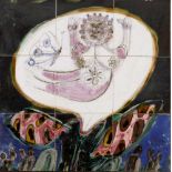 Naar Marc Chagall (Vitebsk 1887 – 1985 Saint-Paul-de-Vence), Een tegeltableau.