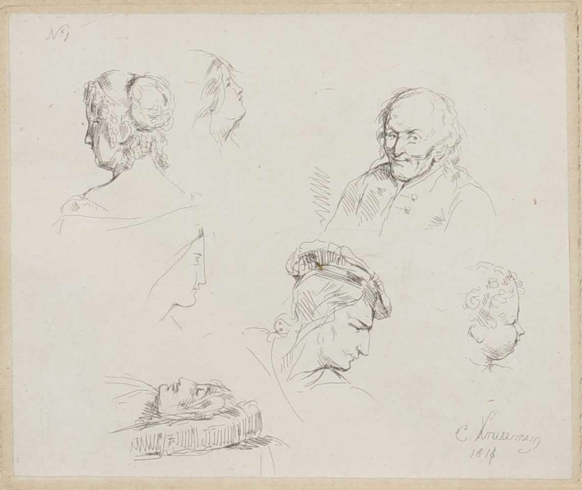 Cornelis Kruseman (Amsterdam 1797 - 1857 Lisse), Studies.