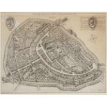 Jacob de Gheyn (II), Panorama en plattegrond van Schiedam, 1598, 1700 - 1800.